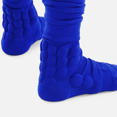 Hue Royal Blue Football Padded Long Kids Socks
