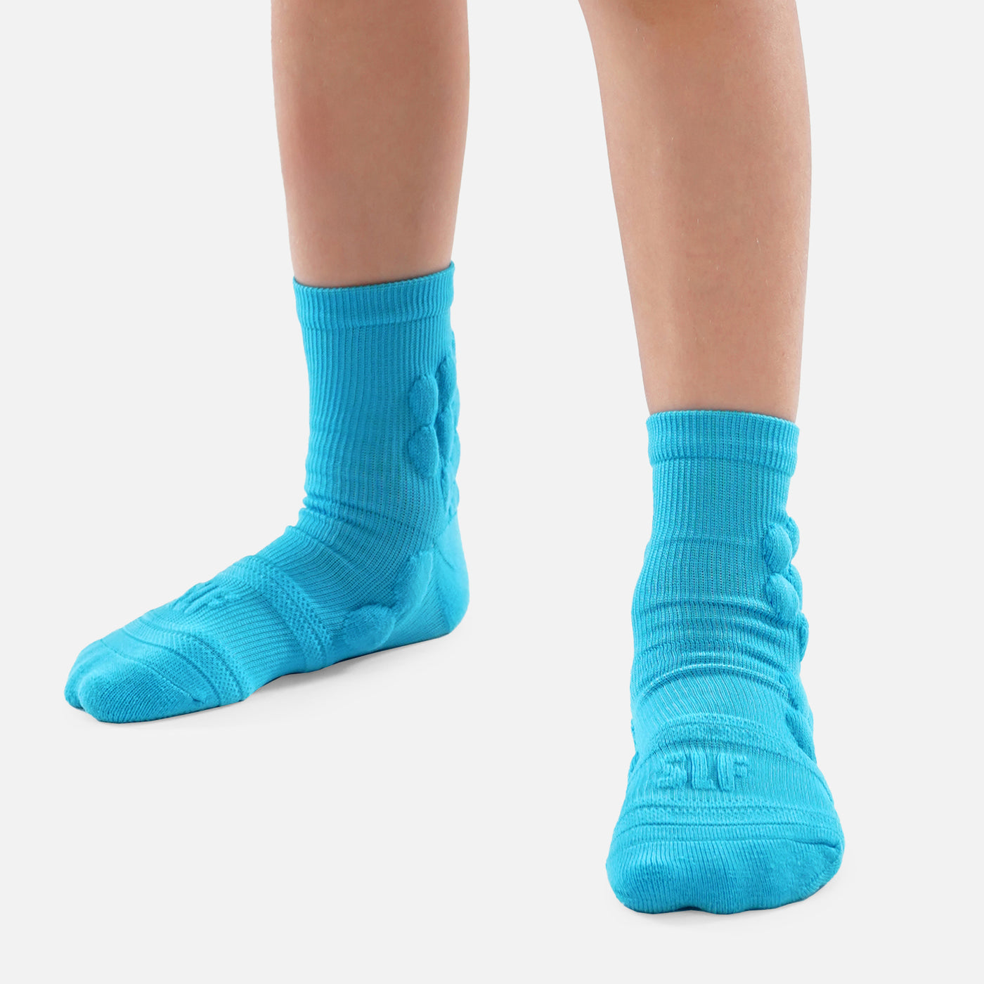 Hue Sky Blue Football Padded Short Kids Socks