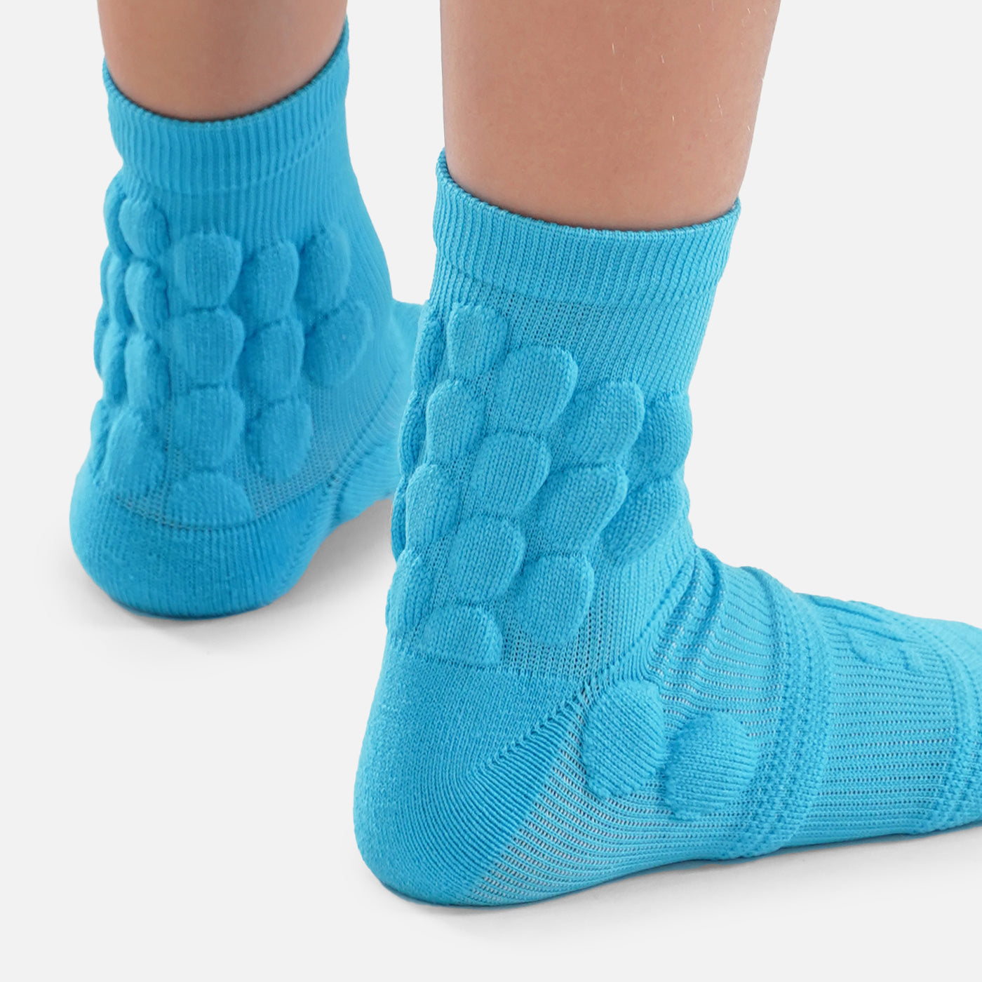 Hue Sky Blue Football Padded Short Kids Socks