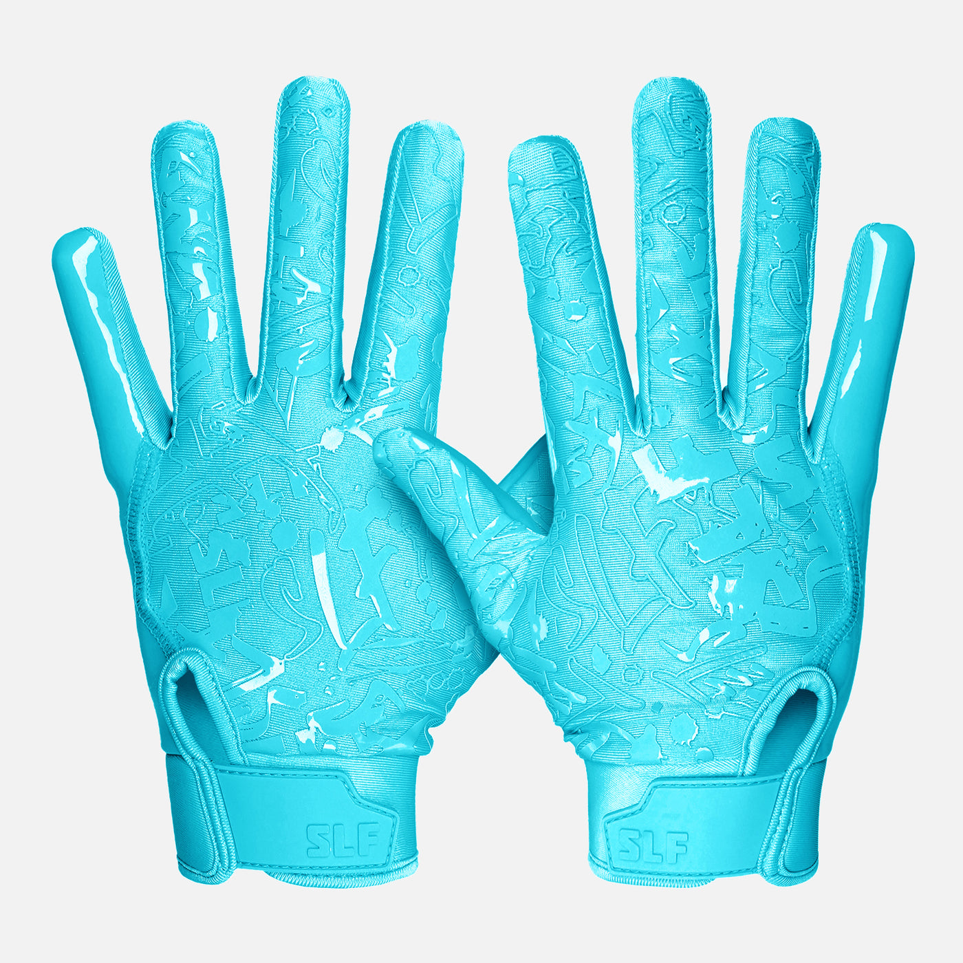 Hue Sky Blue Sticky Football Receiver Gloves