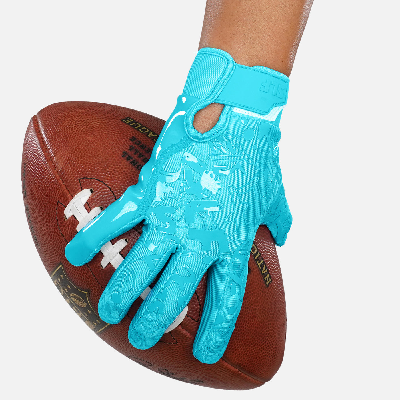 Hue Sky Blue Sticky Football Receiver Gloves