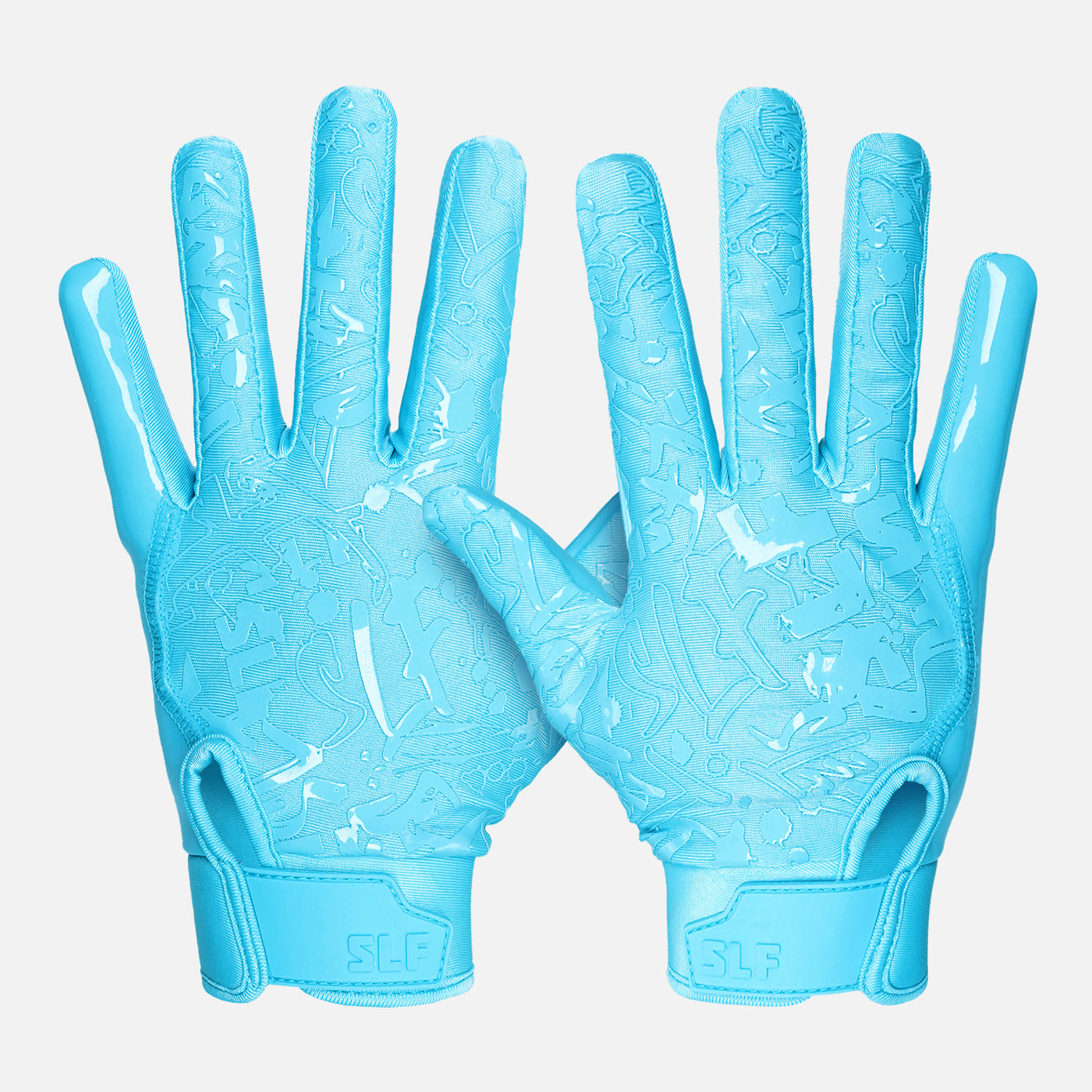 Hue Sky Blue Sticky Football Receiver Gloves