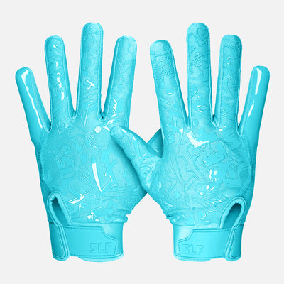 Hue Sky Blue Sticky Football Receiver Gloves