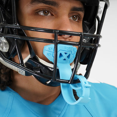 Hue Sky Blue X Football Mouthguard with Logo