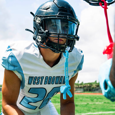 Hue Sky Blue X Football Mouthguard with Logo