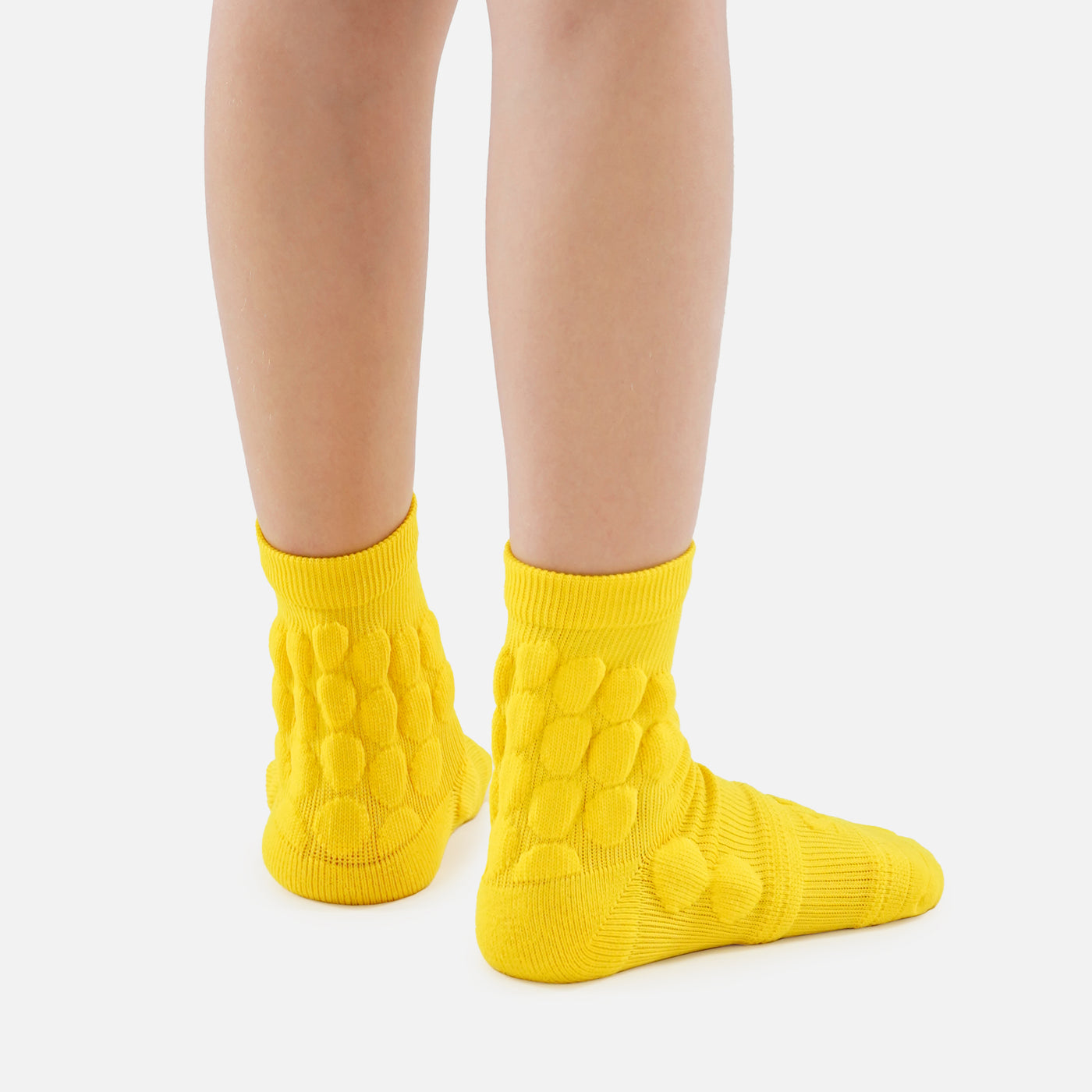 Hue Yellow Football Padded Short Kids Socks