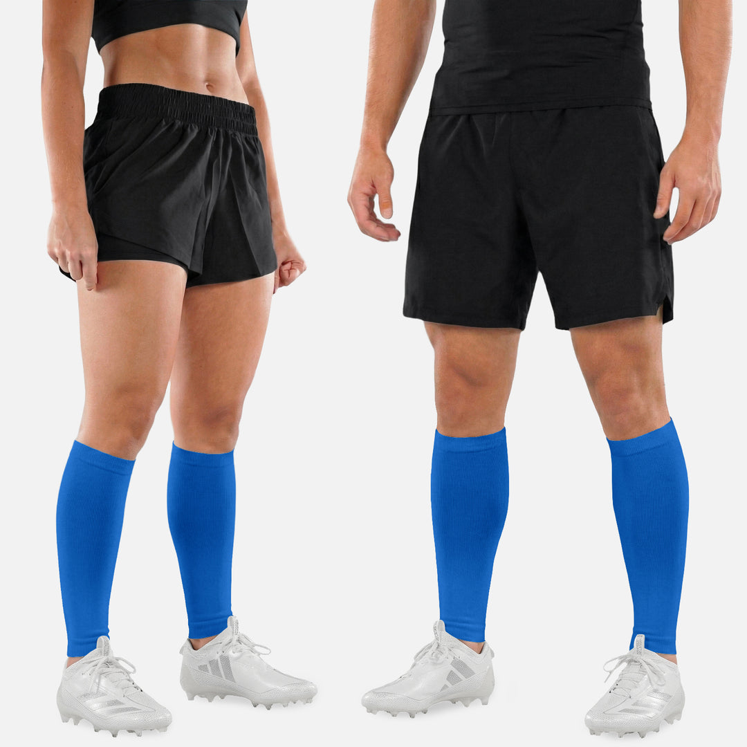 Hue Blue Knitted Compression Calf Sleeves