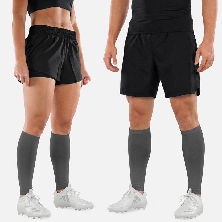 Hue Dark Gray Knitted Compression Calf Sleeves