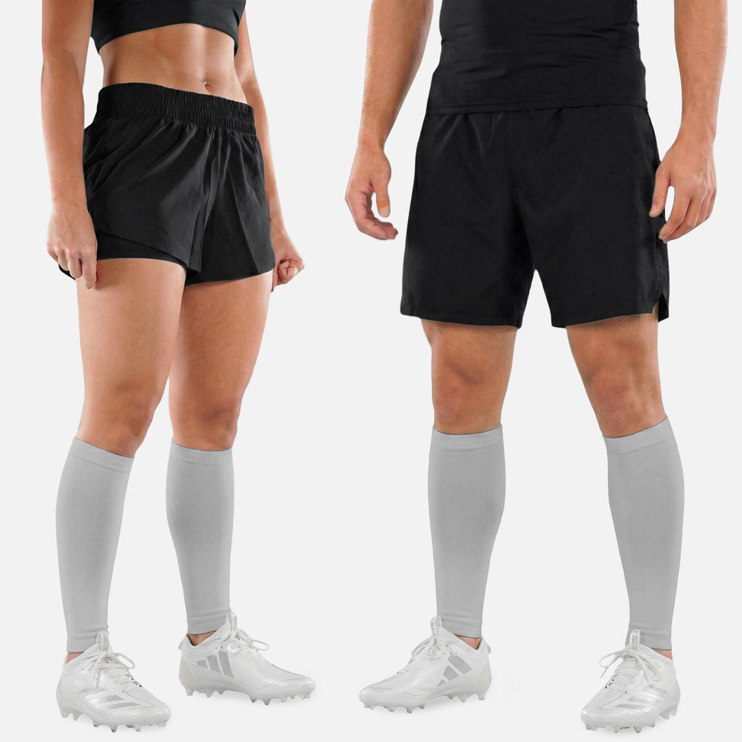 Hue Light Gray Knitted Compression Calf Sleeves