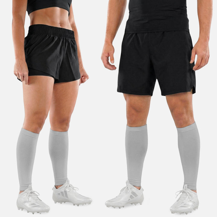Hue Light Gray Knitted Compression Calf Sleeves