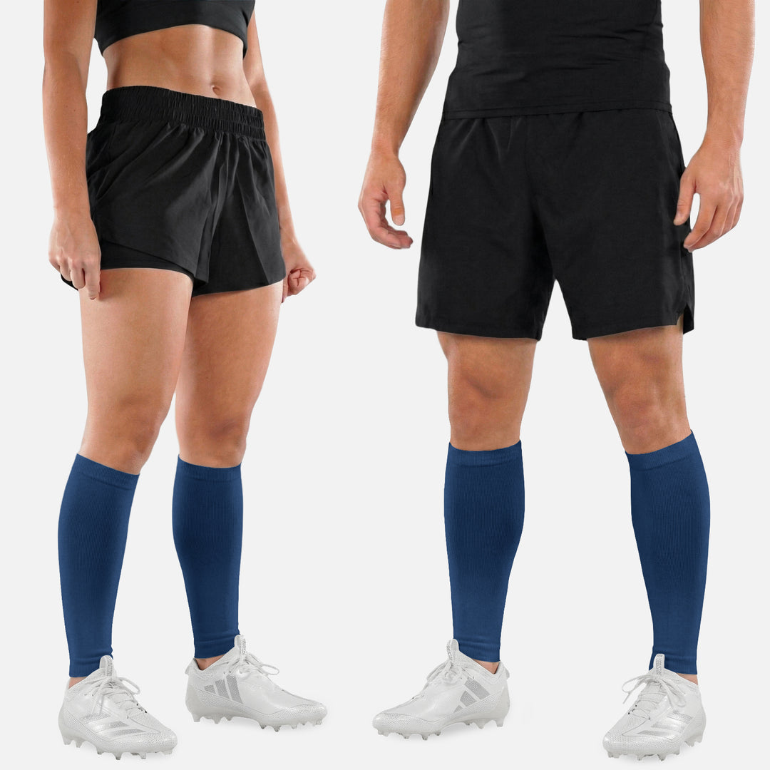 Hue Navy Knitted Compression Calf Sleeves