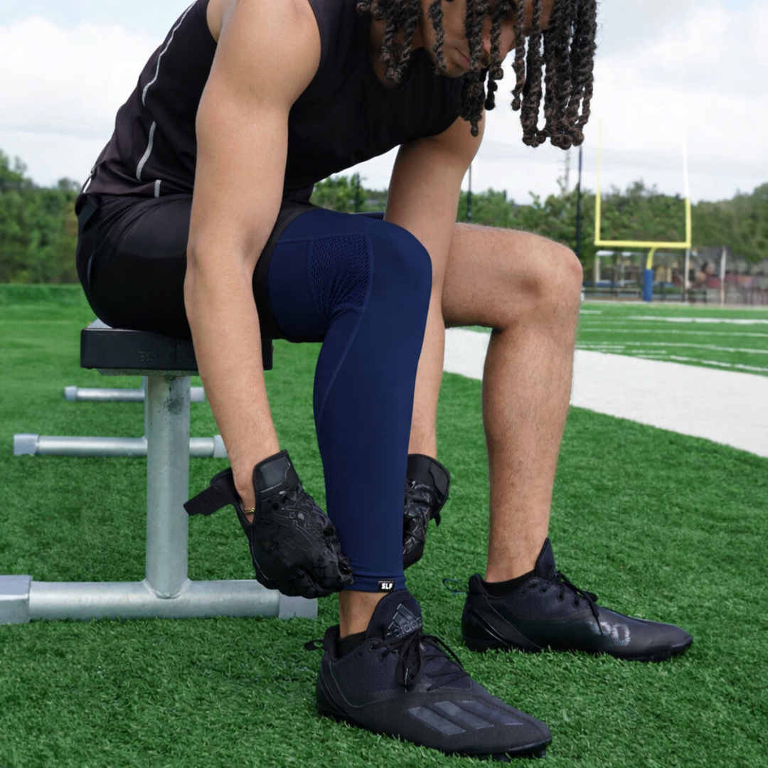 Hue Navy Blue Football Pro Leg Sleeve