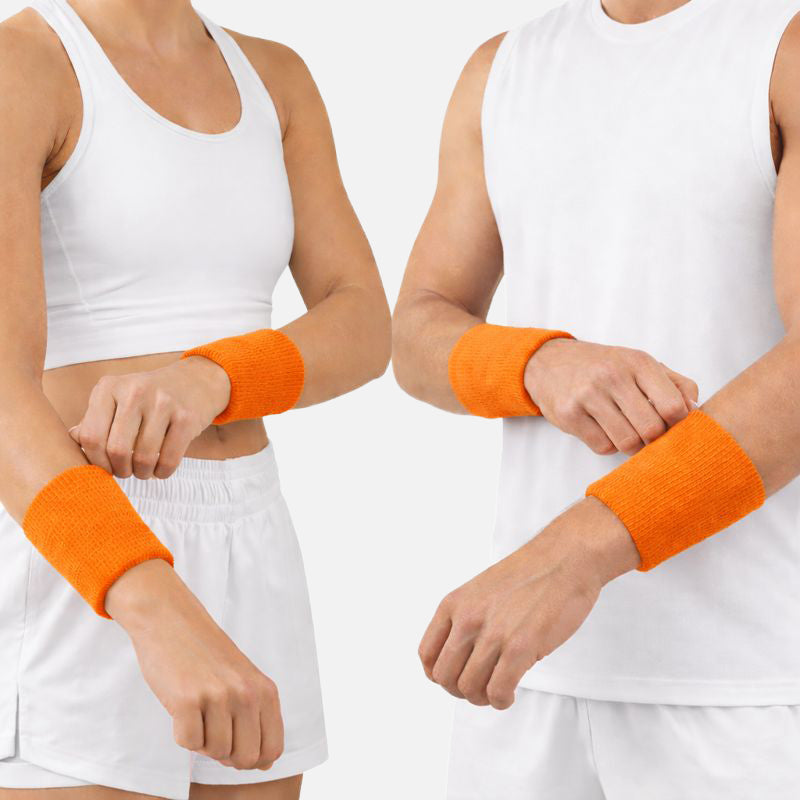 Hot Orange Drip Wristbands (Pair)