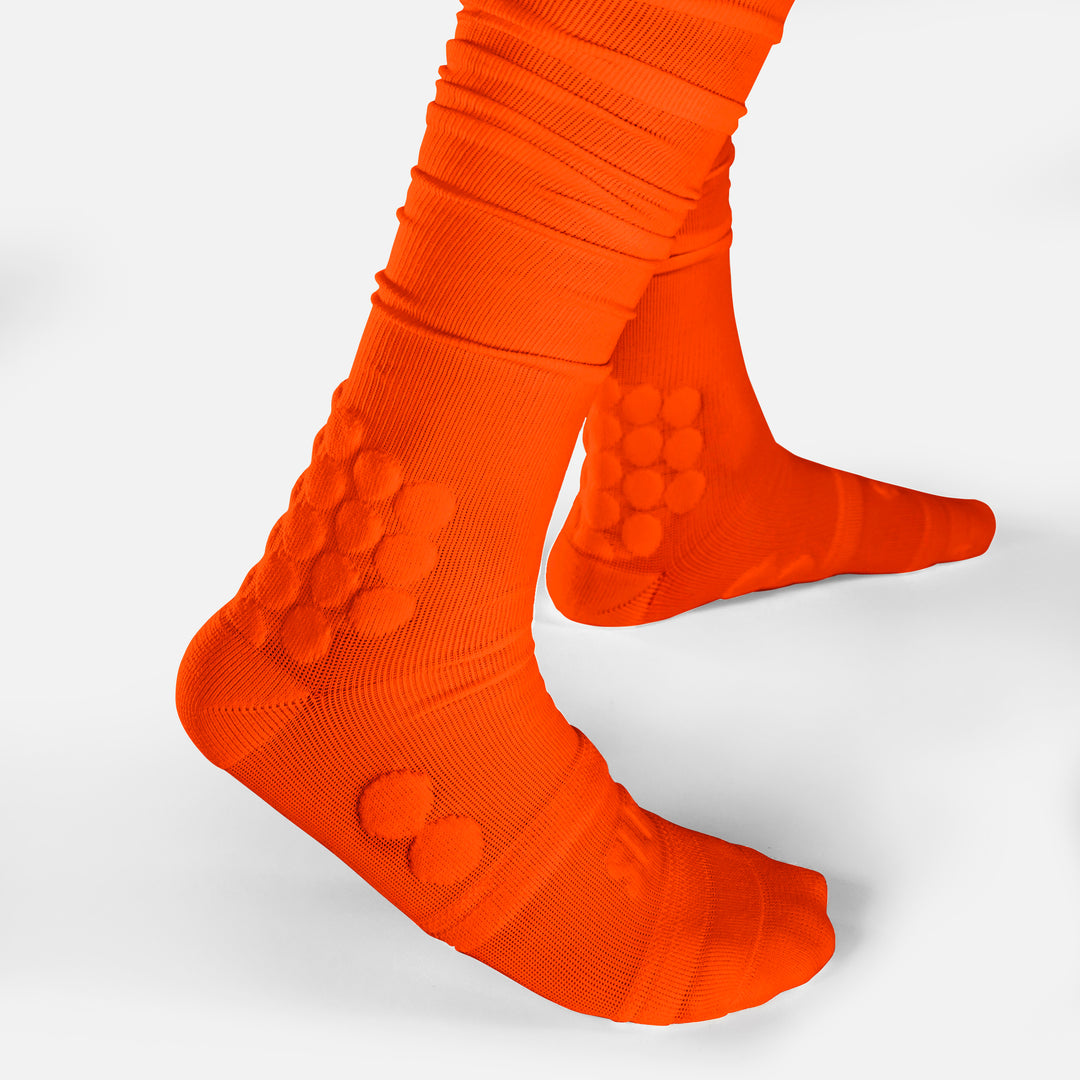 Hue Orange Football Padded Long Socks
