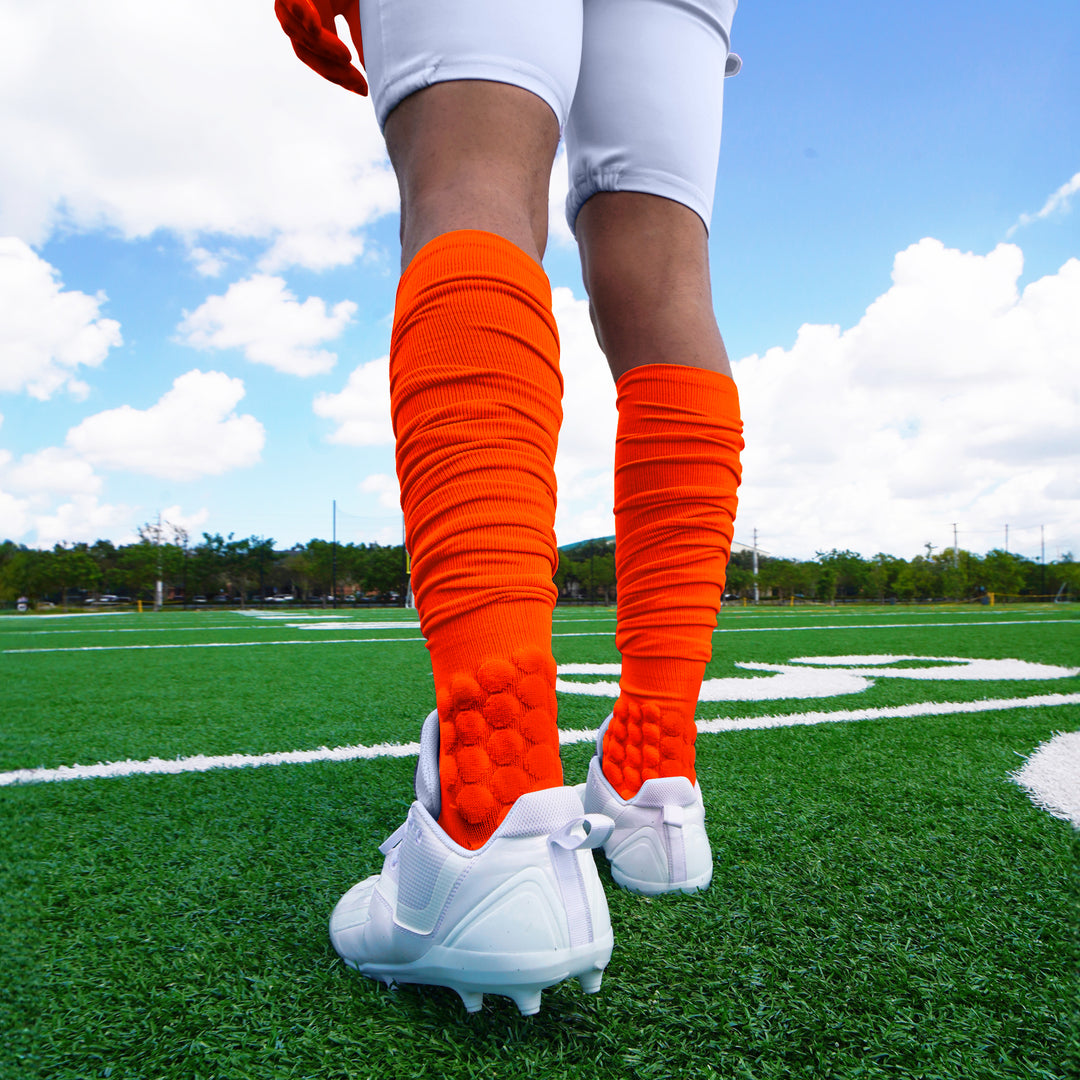 Hue Orange Football Padded Long Socks