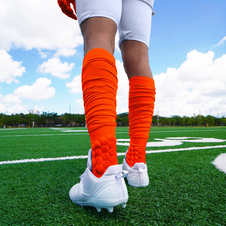 Hue Orange Football Padded Long Socks