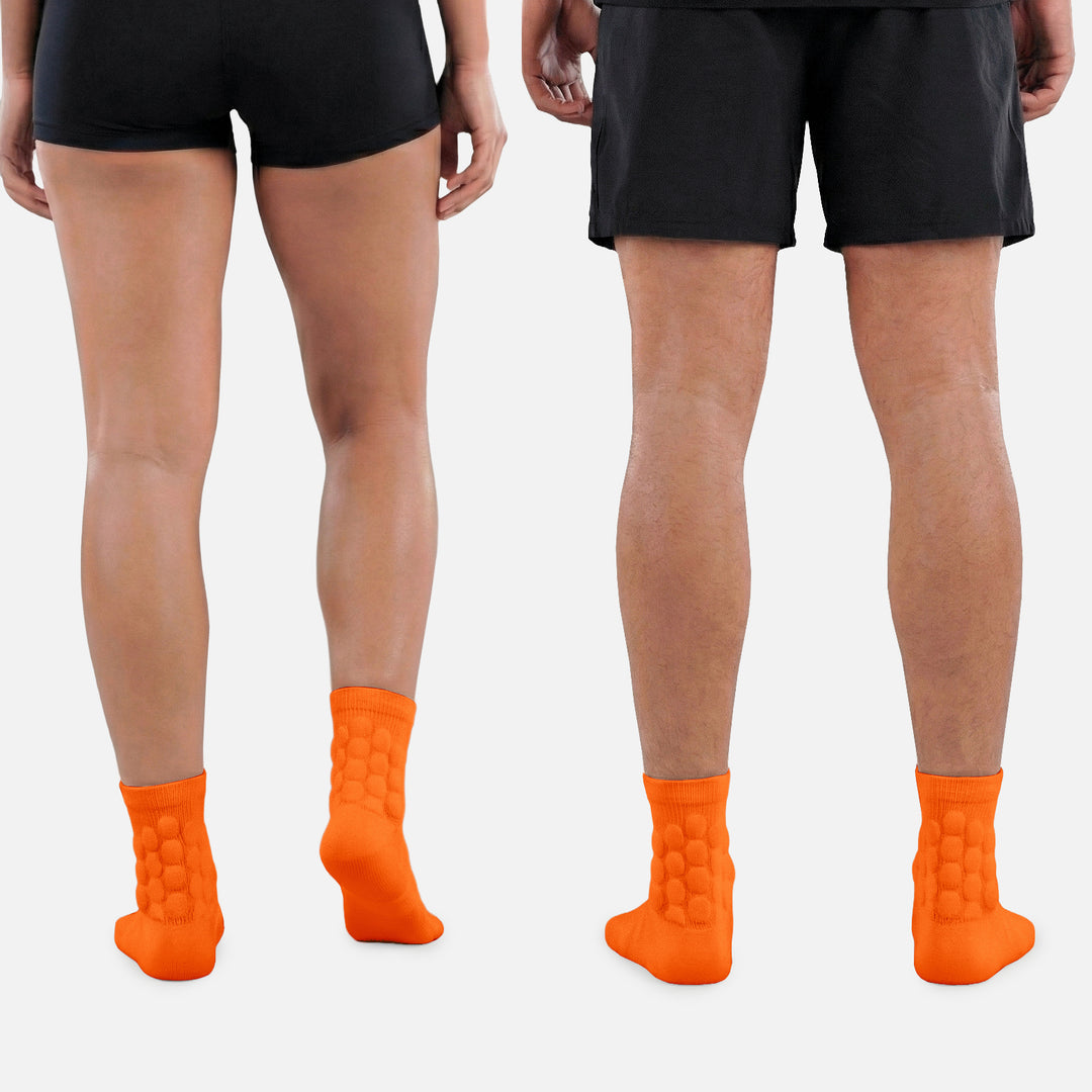 Hue Orange Football Padded Short Socks