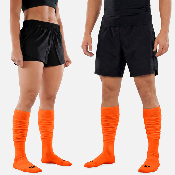 Hue Orange Long Scrunchie Socks