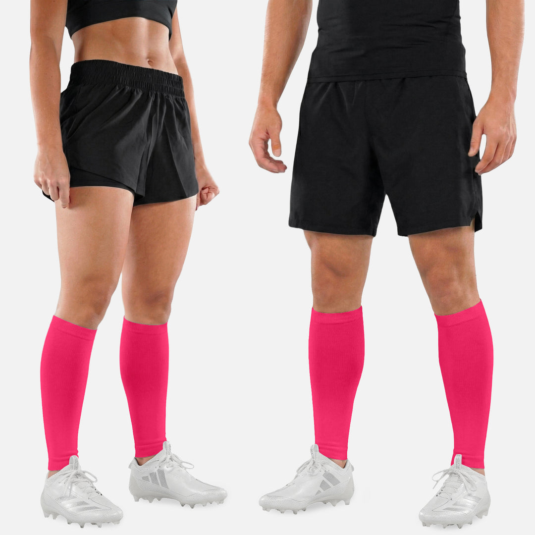 Hue Pink Knitted Compression Calf Sleeves