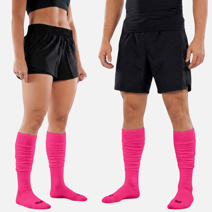 Hue Pink Long Scrunchie Socks