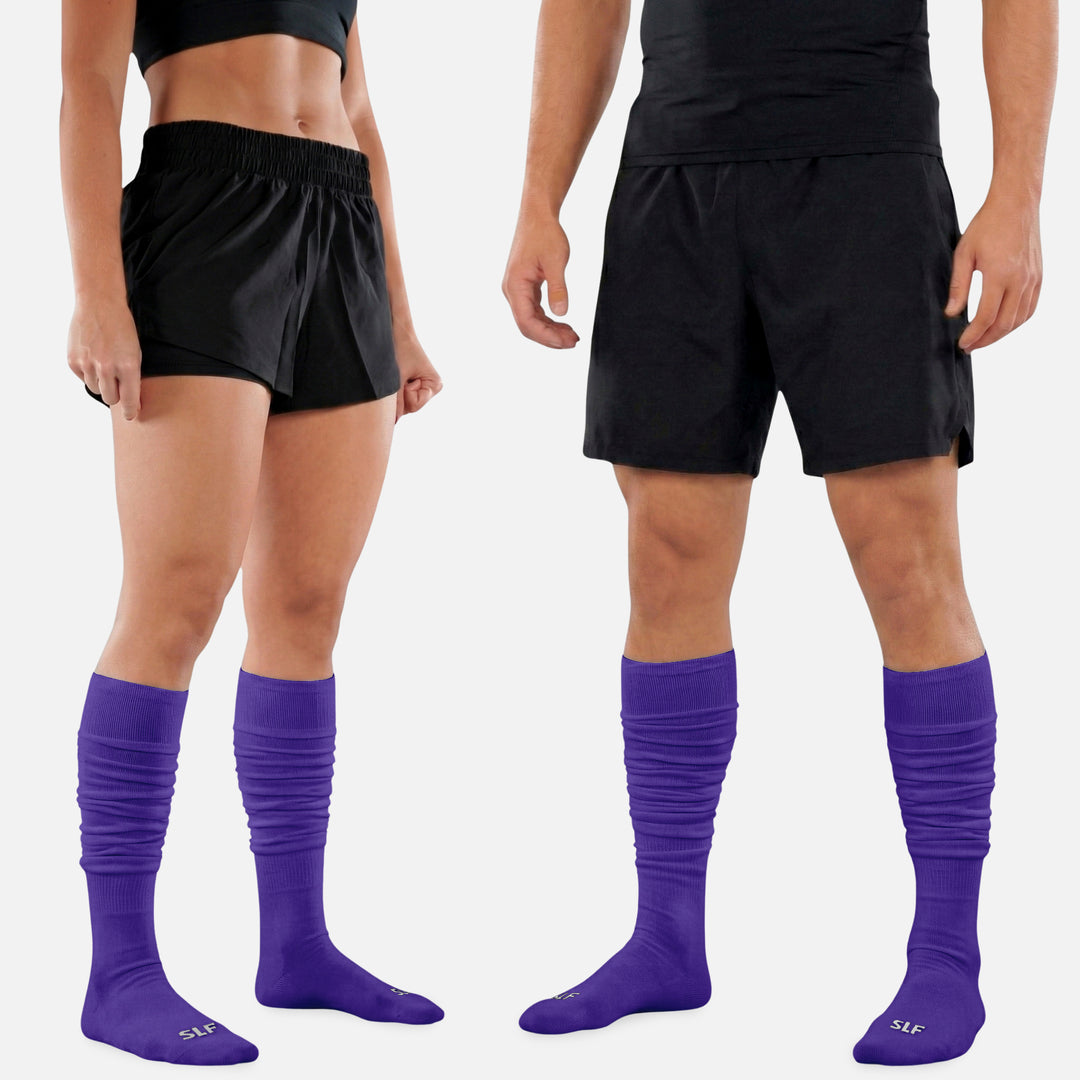 Hue Purple Long Scrunchie Socks