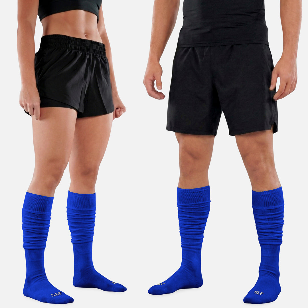 Hue Royal Blue Long Scrunchie Socks