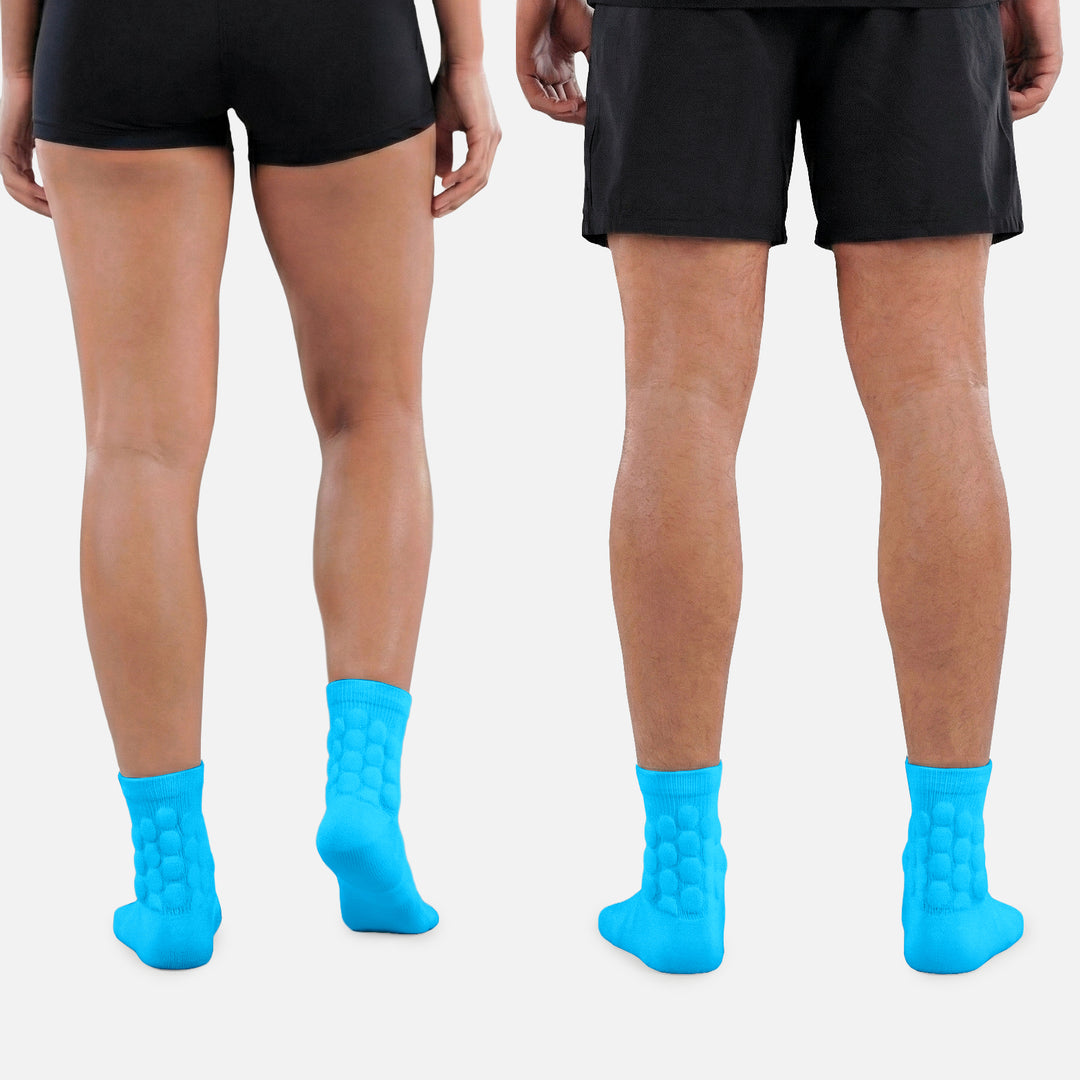 Hue Sky Blue Football Padded Short Socks