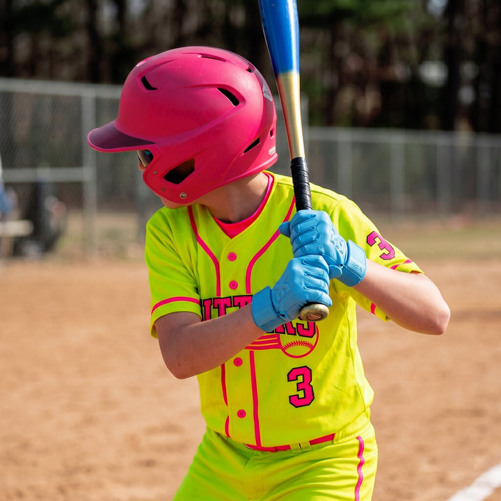 Hue Sky Blue Kids Baseball Batting Gloves