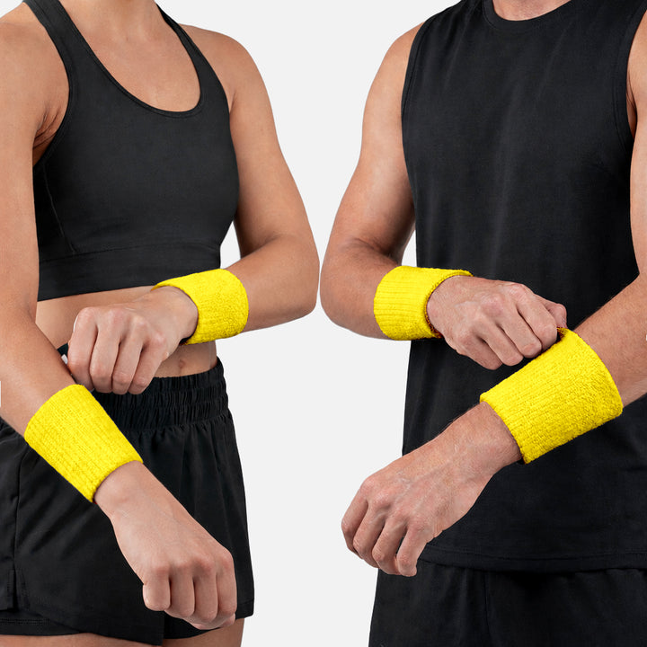Hue Yellow Drip Wristbands (Pair)