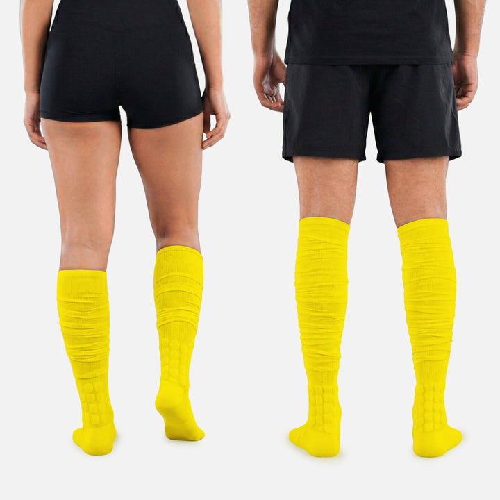 Hue Yellow Football Padded Long Socks