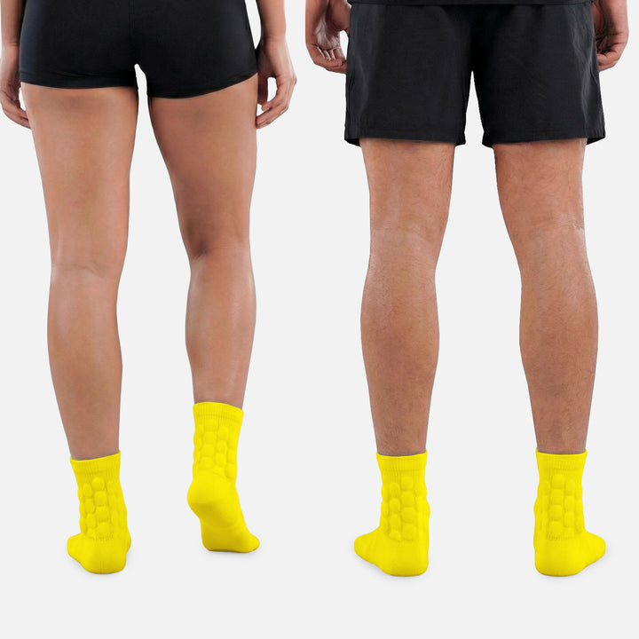 Hue Yellow Football Padded Short Socks