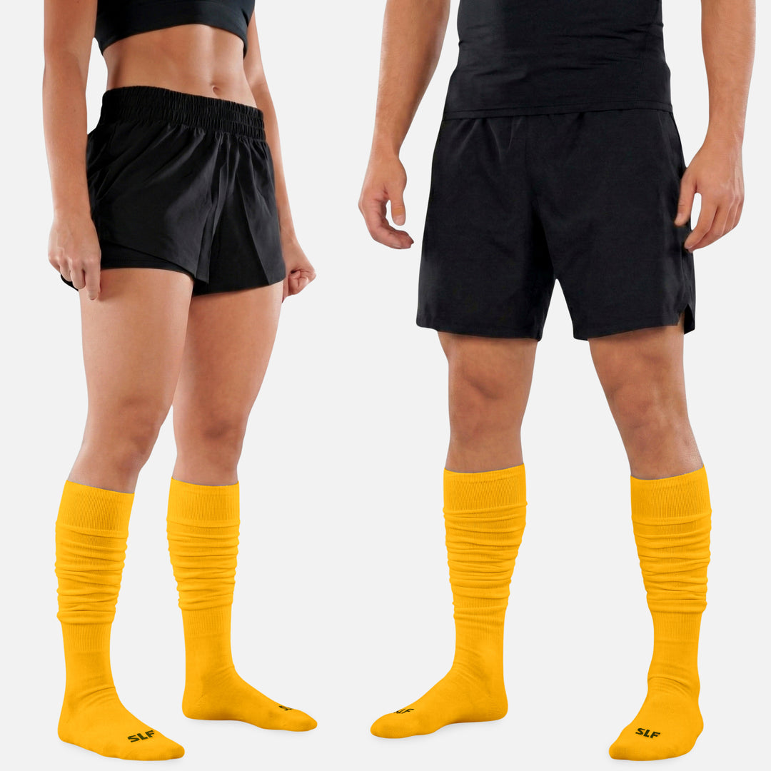 Hue Yellow Gold Long Scrunchie Socks