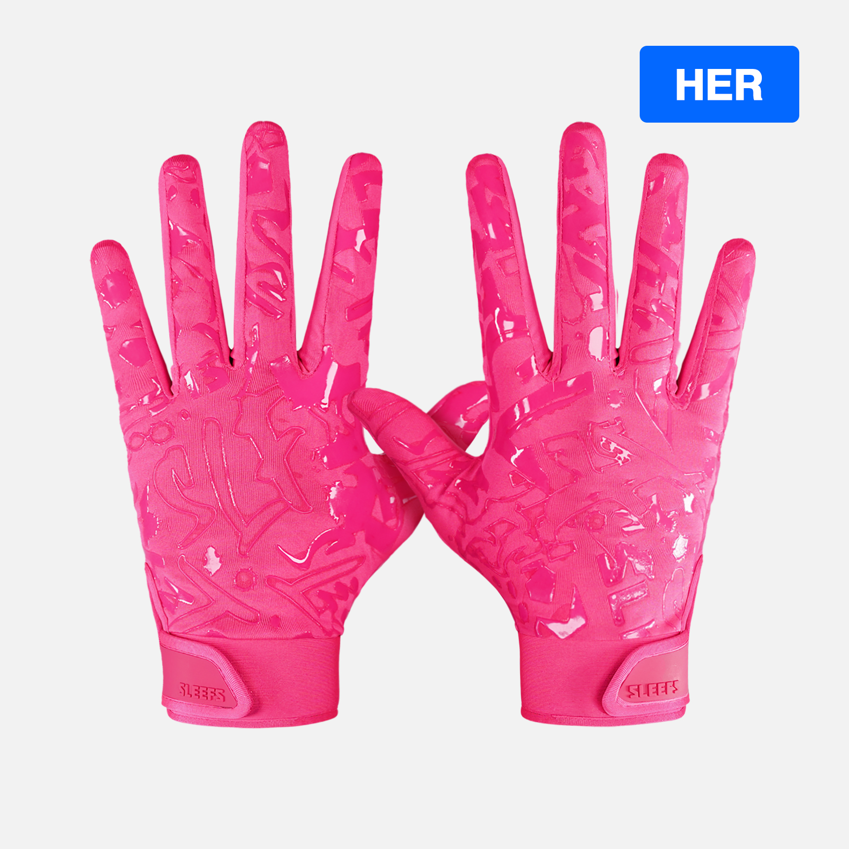 Hue Pink Sticky Football Receiver Gloves for Women