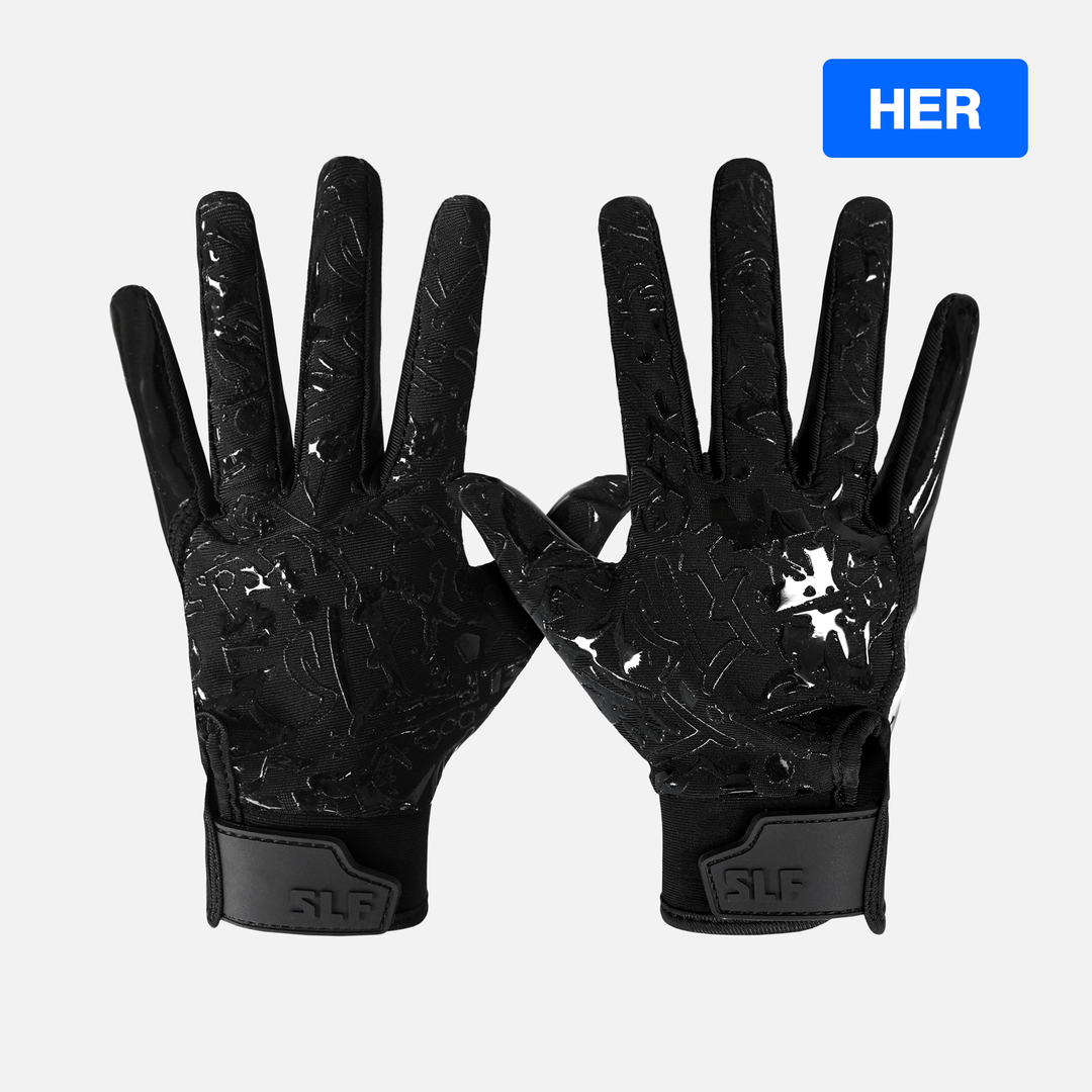 Black Sticky Football Receiver Gloves for Women