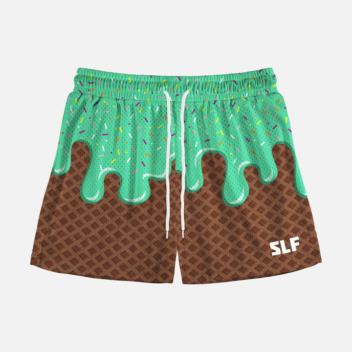 Ice Cream Cone Aquamarine Shorts - 5"