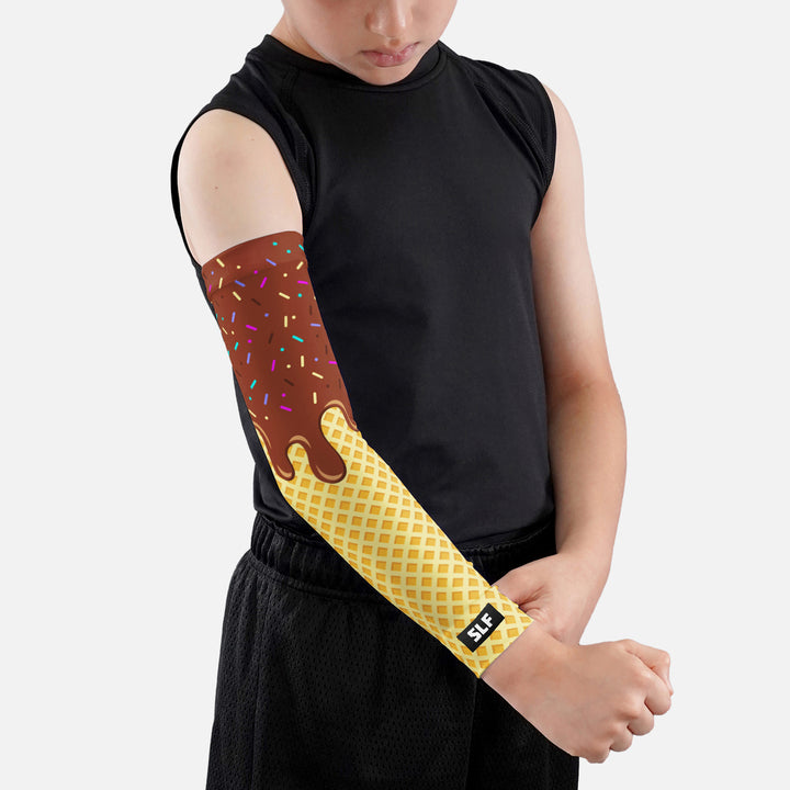 Ice Cream Cone Brown Kids Arm Sleeve