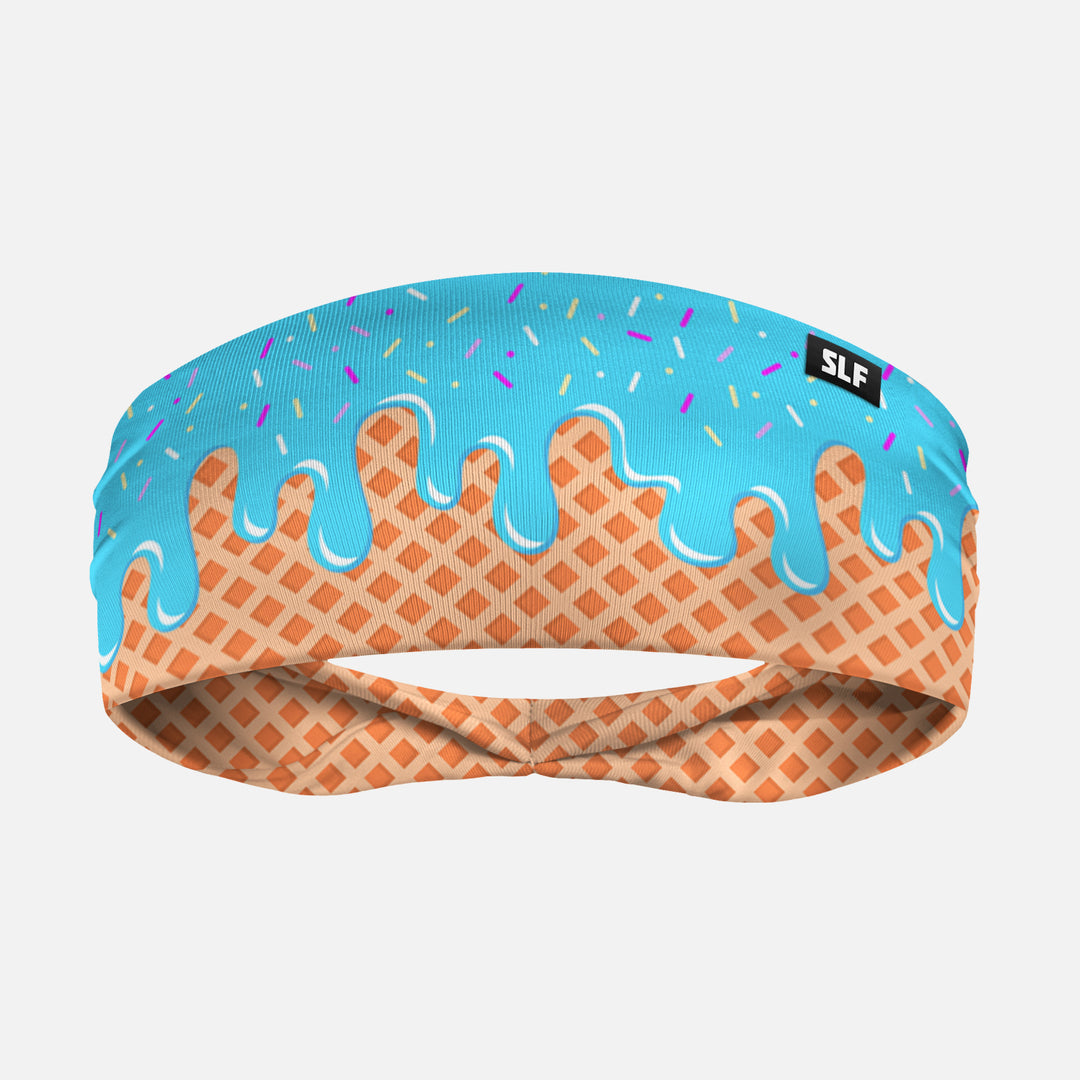 Ice Cream Cone Light Blue Headband
