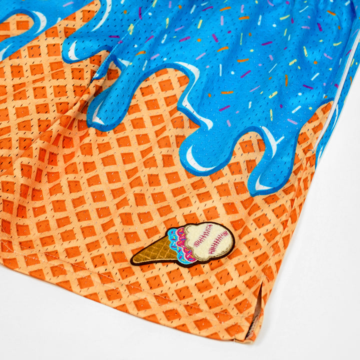 Ice Cream Cone Light Blue Kids Shorts - 5"