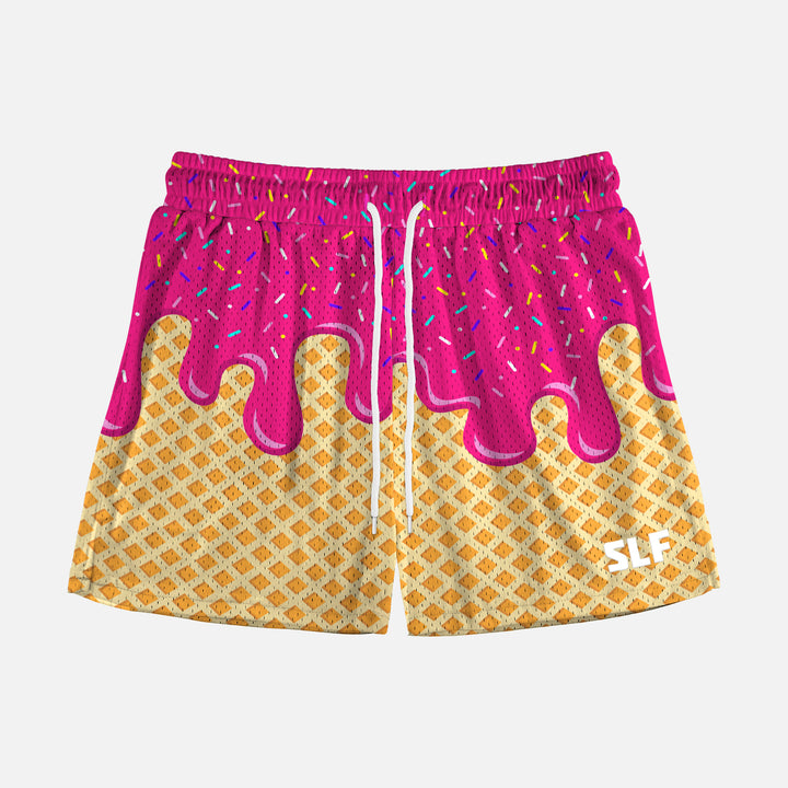 Ice Cream Cone Magenta Shorts - 5"