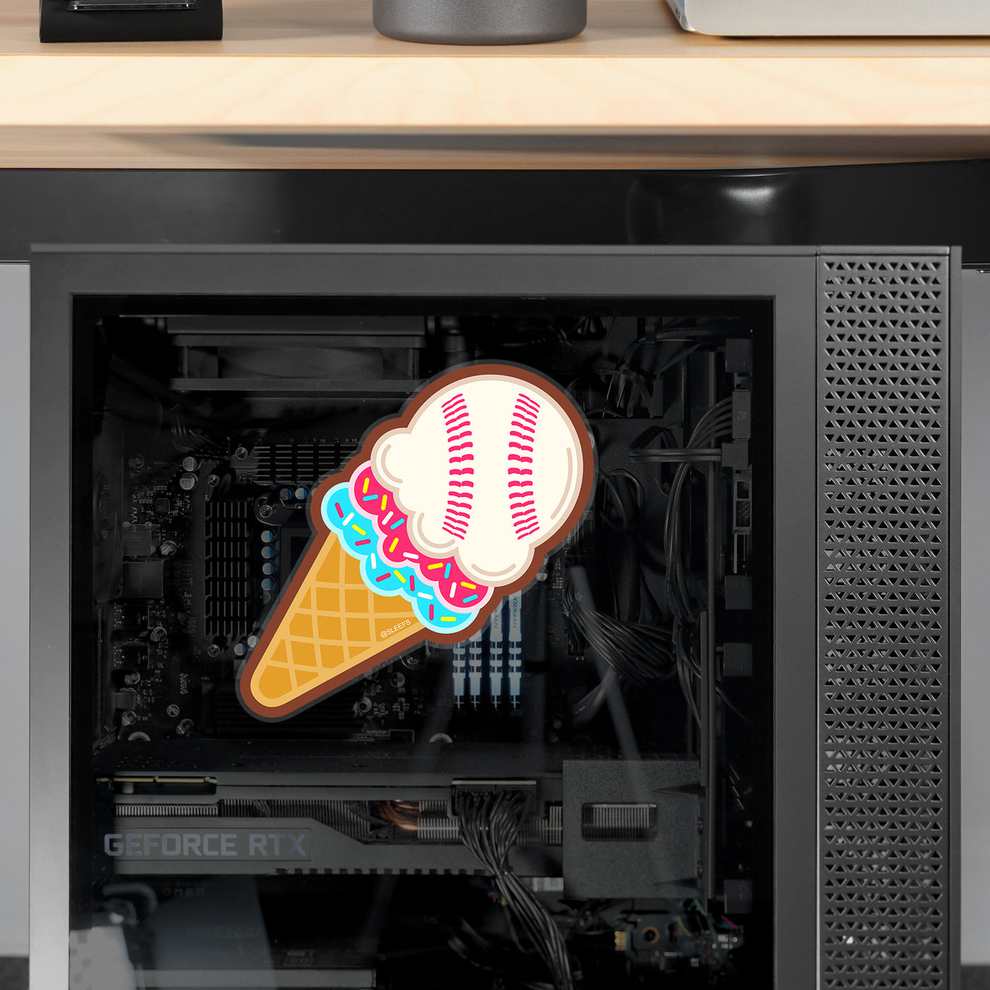 Ice Scream Baseball Sticker