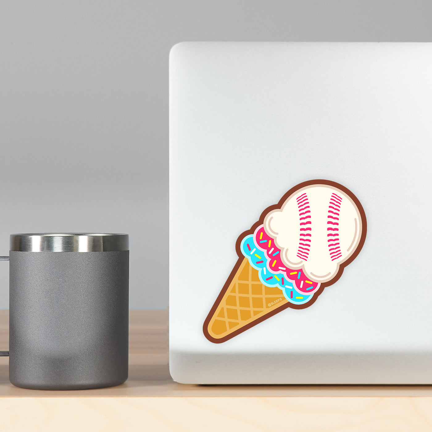 Ice Scream Baseball Sticker