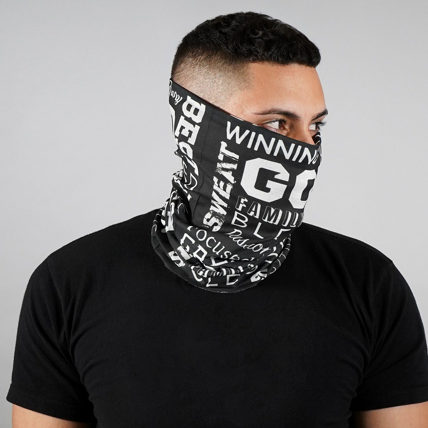 Inspirational Black Neck Gaiter