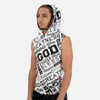 Inspirational White Sleeveless Compression Hoodie