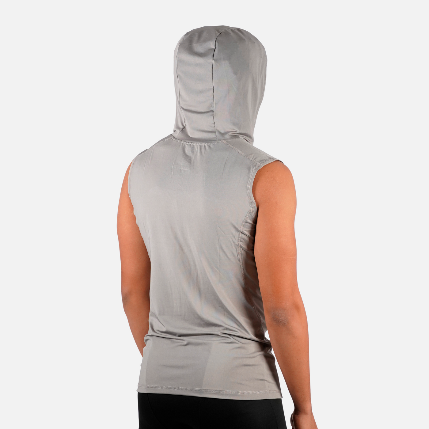 Iron Gray Sleeveless Compression Hoodie