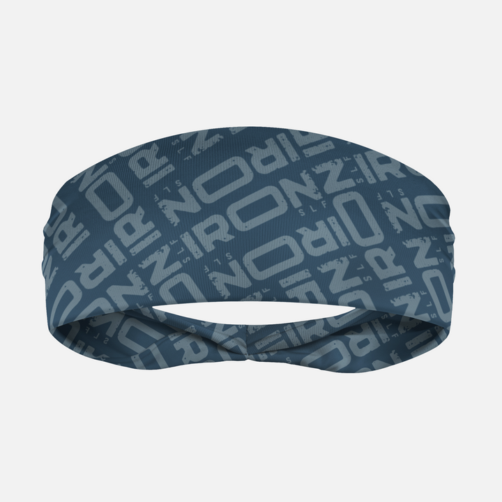 Iron Pattern Steel Blue Headband