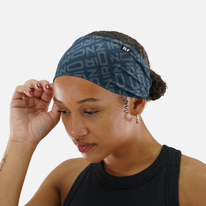 Iron Pattern Steel Blue Headband