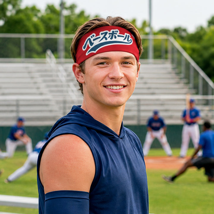 Japanese Baseball Crimson Red Headband
