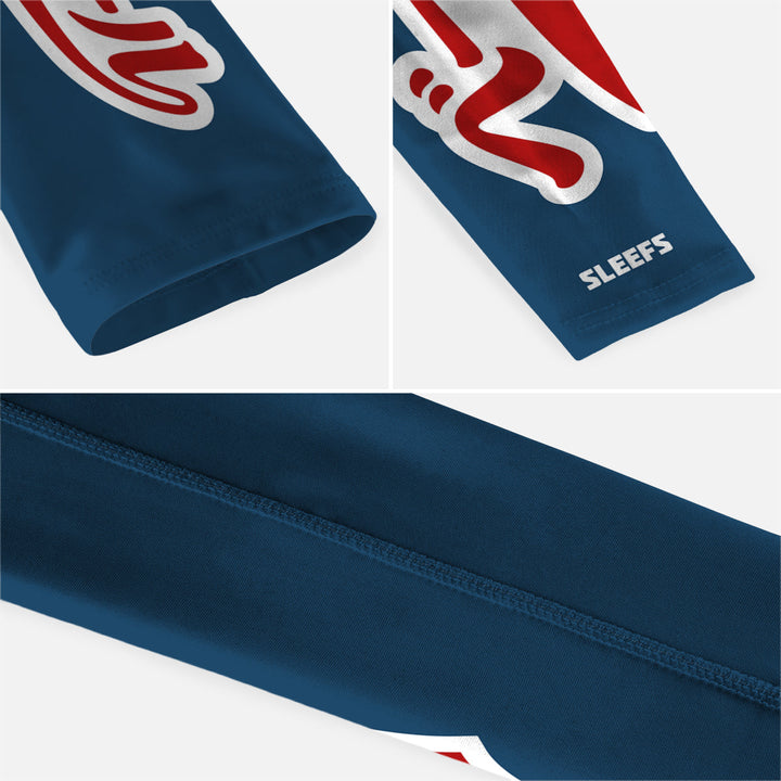 Japanese Baseball Americana Red and Blue Kids Arm Sleeves Pair