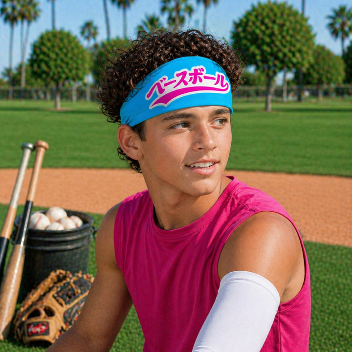 Japanese Baseball Sky Blue Headband