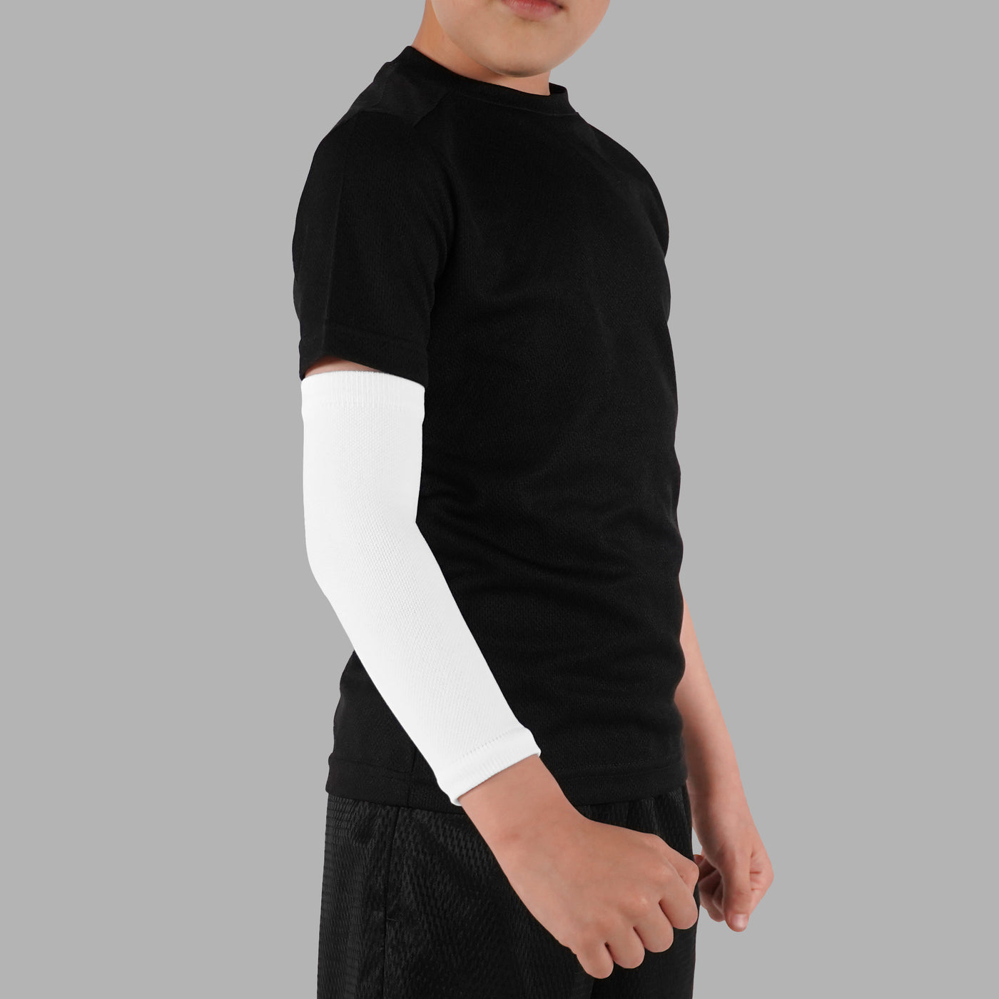 Basic White Kids Knitted Arm Sleeve